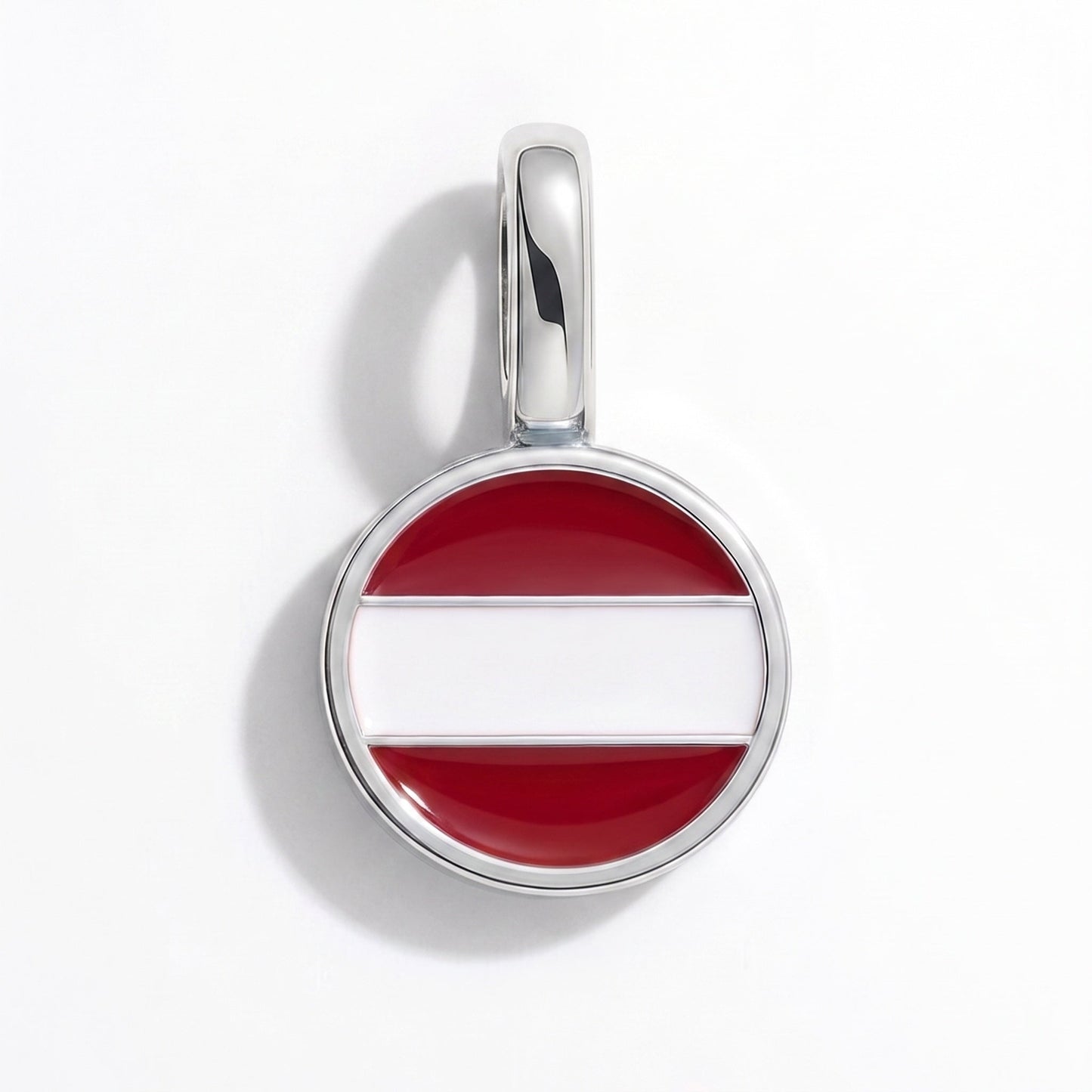 Flag charm Latvia – rectangular silver