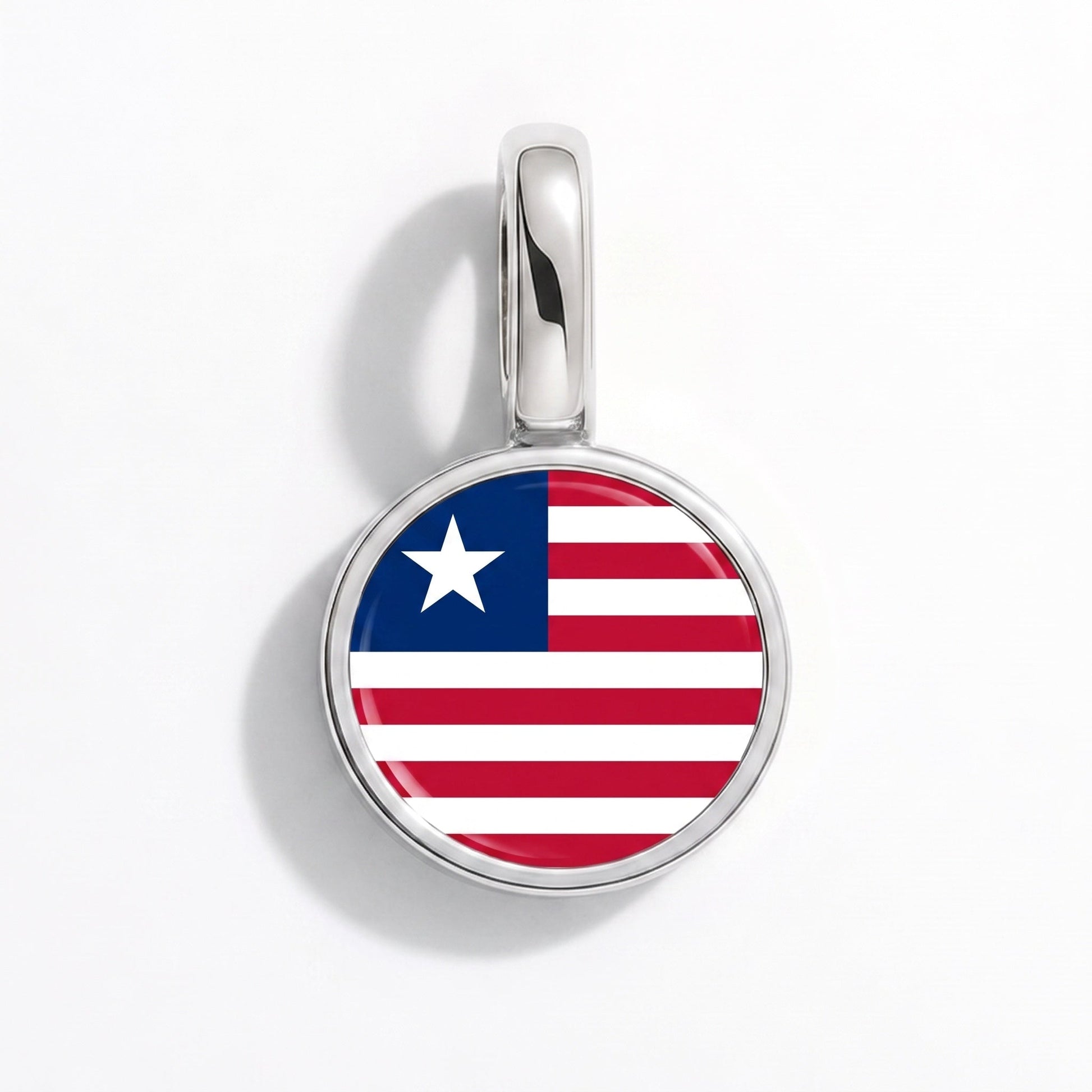 Flag charm Liberia – rectangular silver