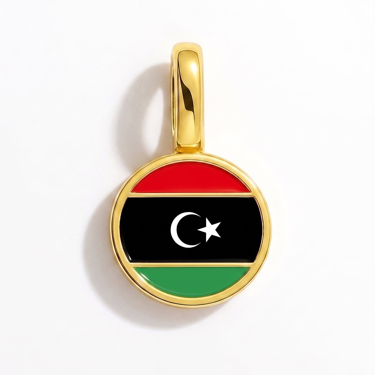 Flag charm Libya – rectangular gold