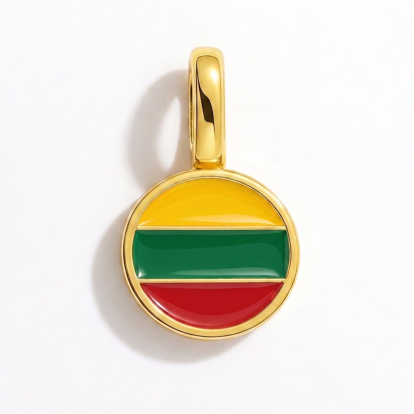Flag charm Lithuania – rectangular gold