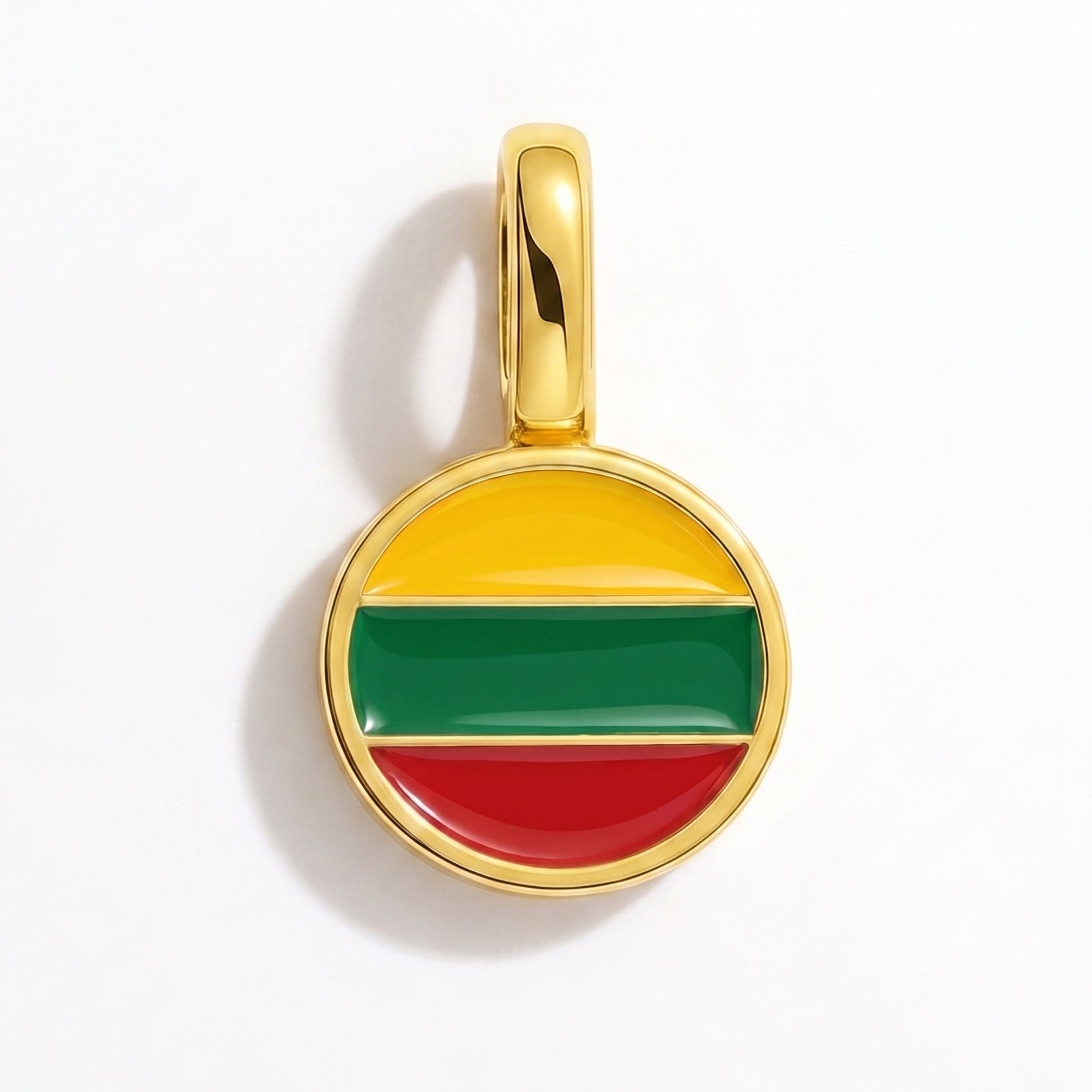 Flag charm Lithuania – rectangular gold
