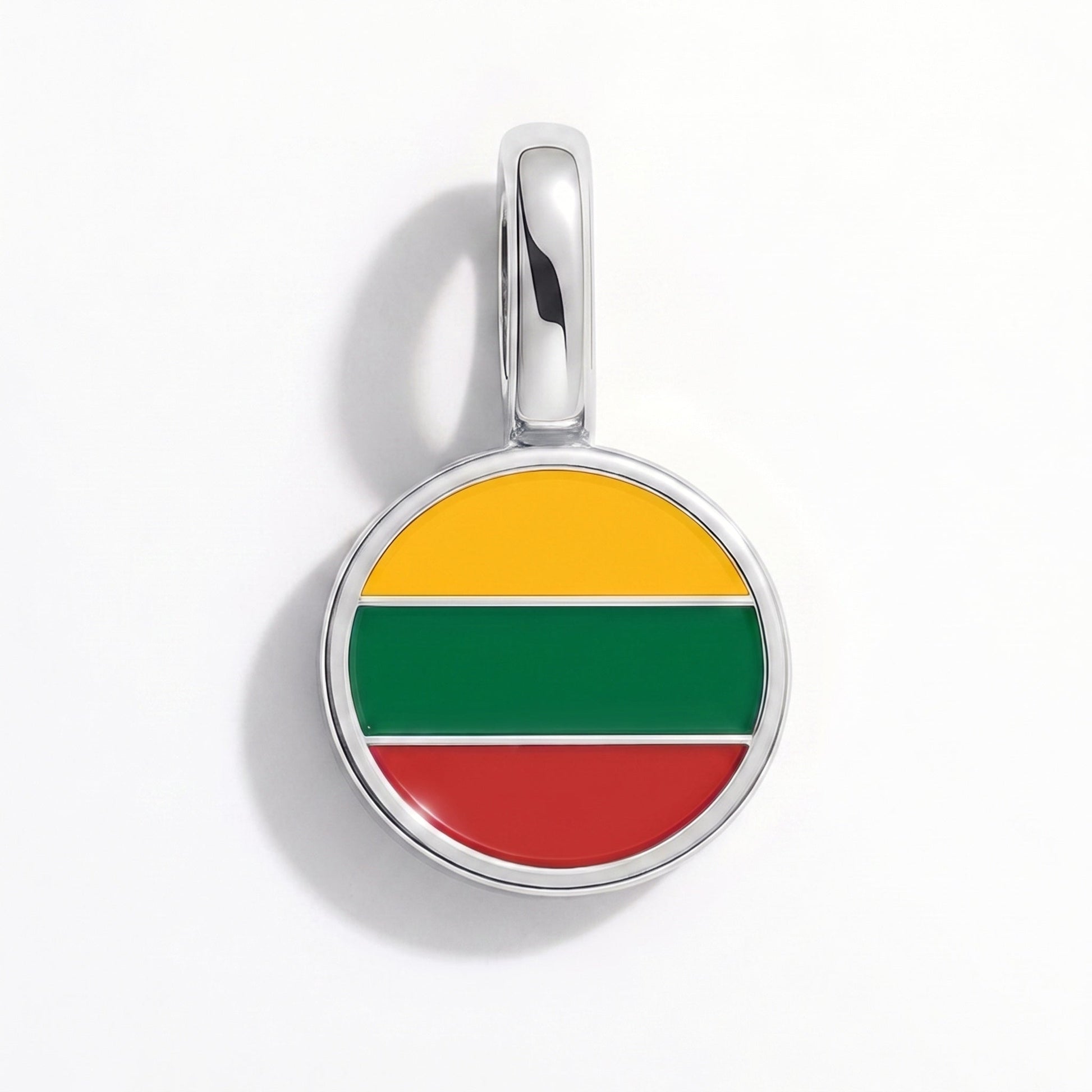 Flag charm Lithuania – rectangular silver