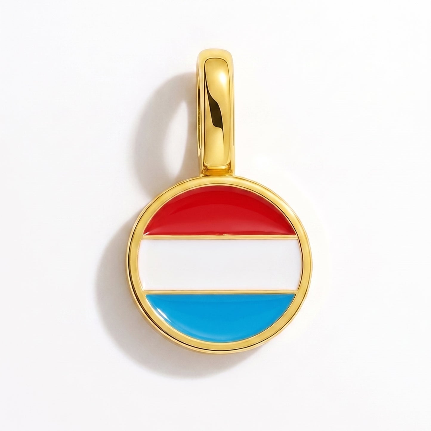 Flag charm Luxembourg – round gold