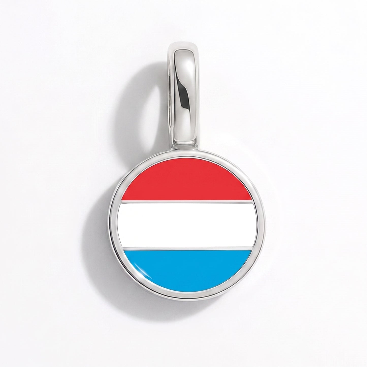 Flag charm Luxembourg – round silver