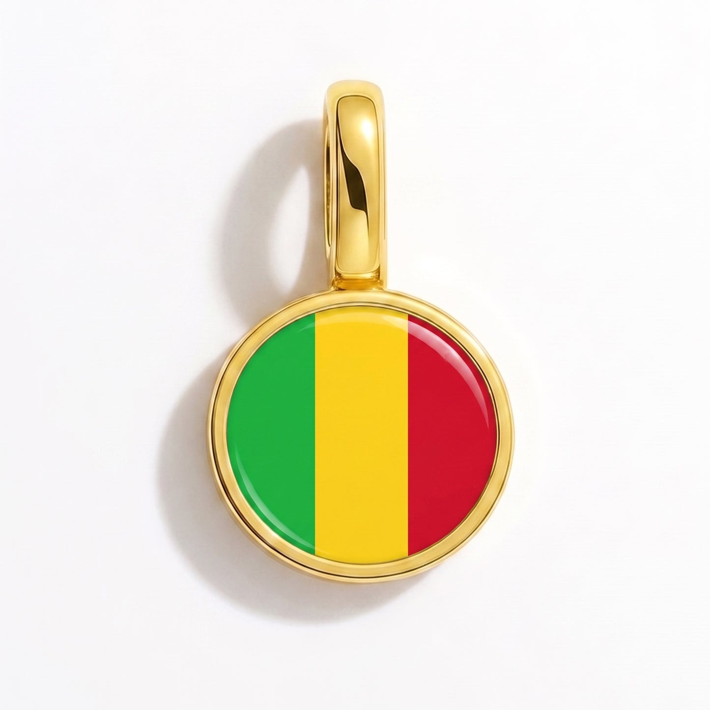 Flag charm Mali – round gold