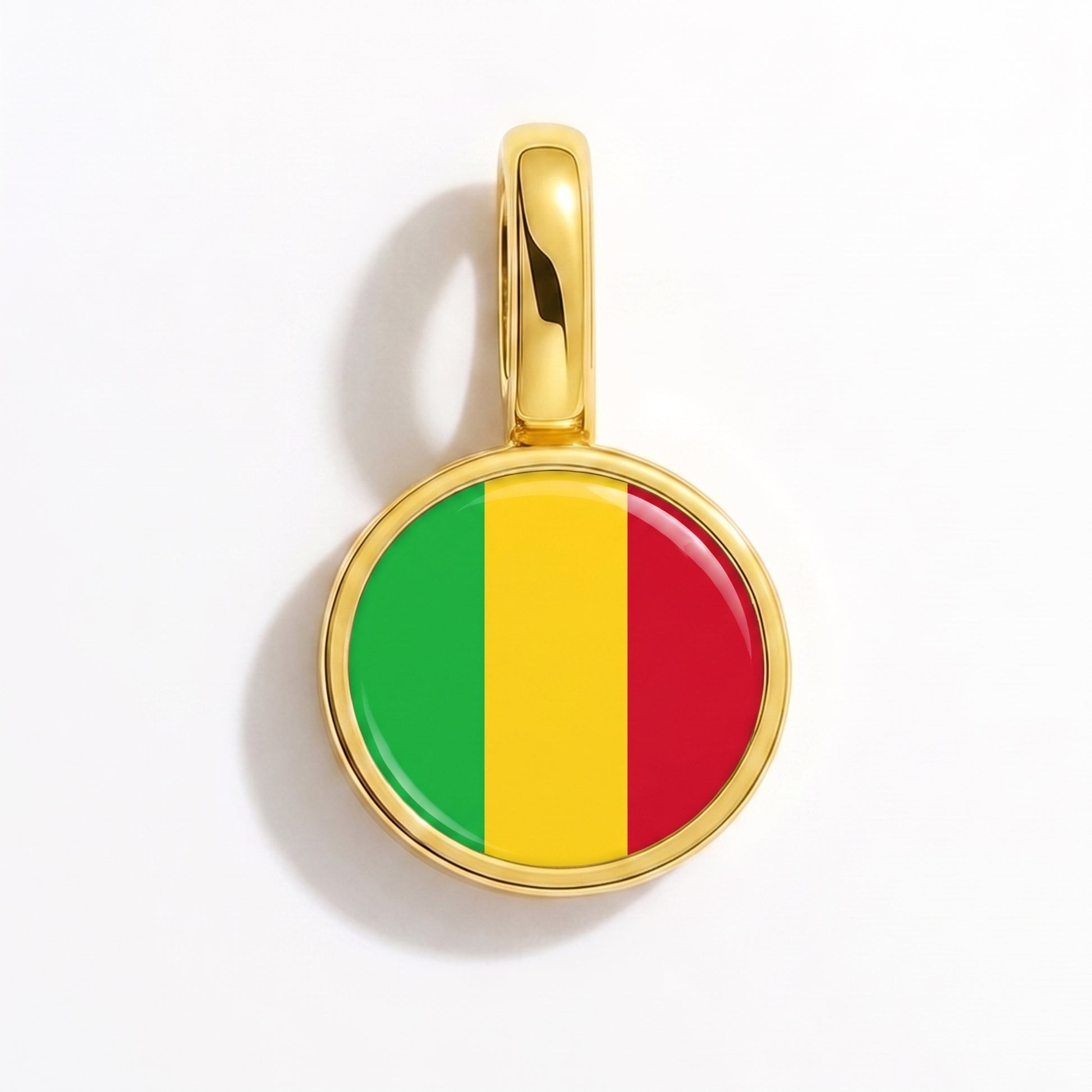 Flag charm Mali – round gold