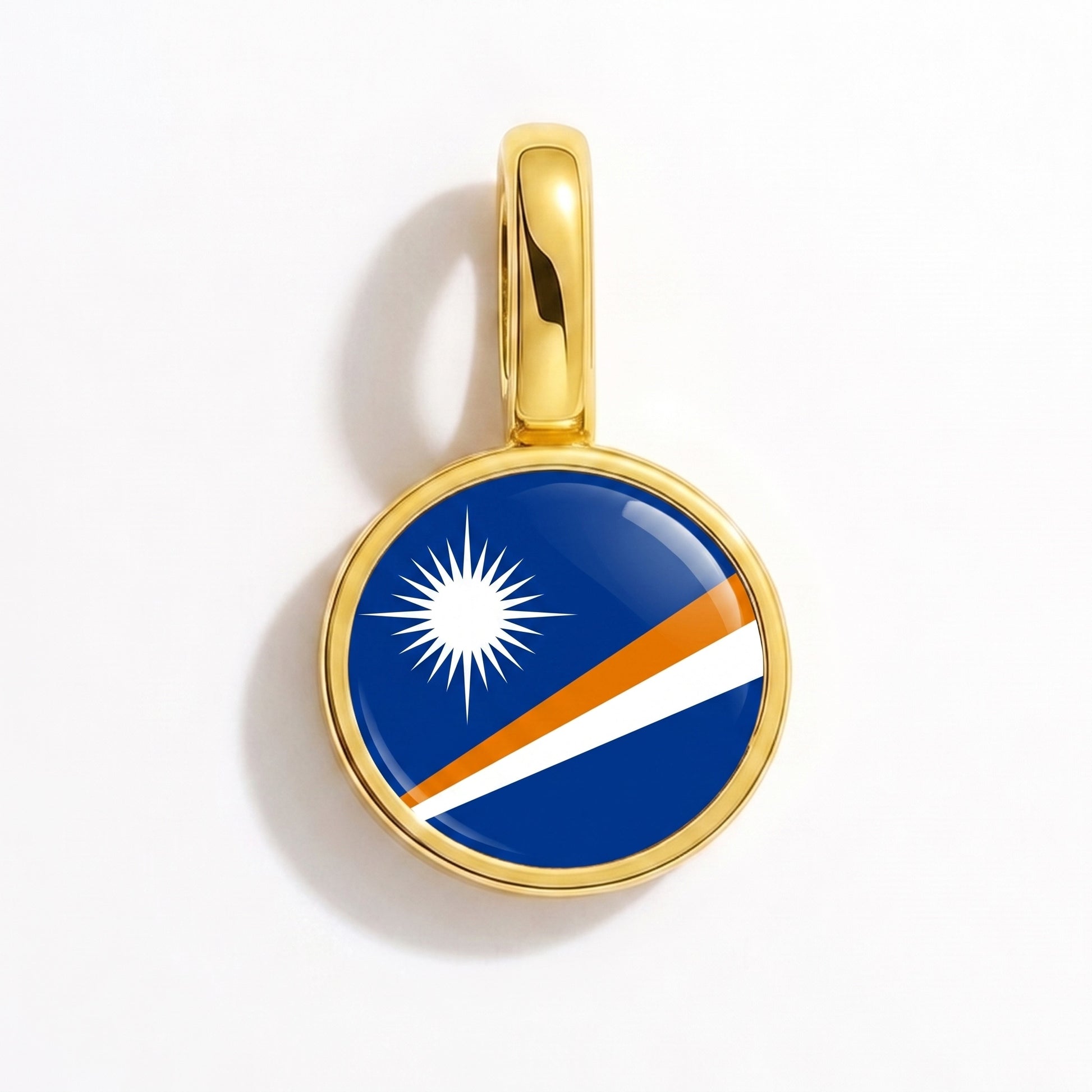 Flag charm Marshall Islands – round gold