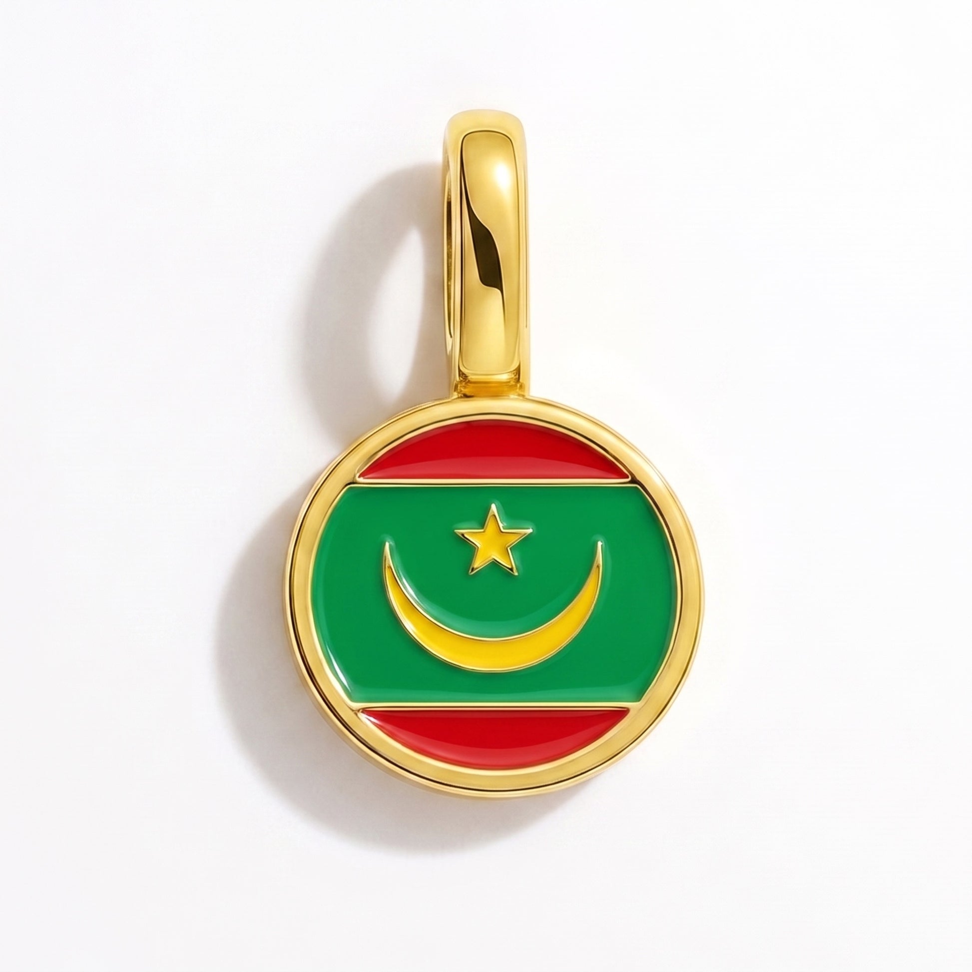 Flag charm Mauritania – round gold