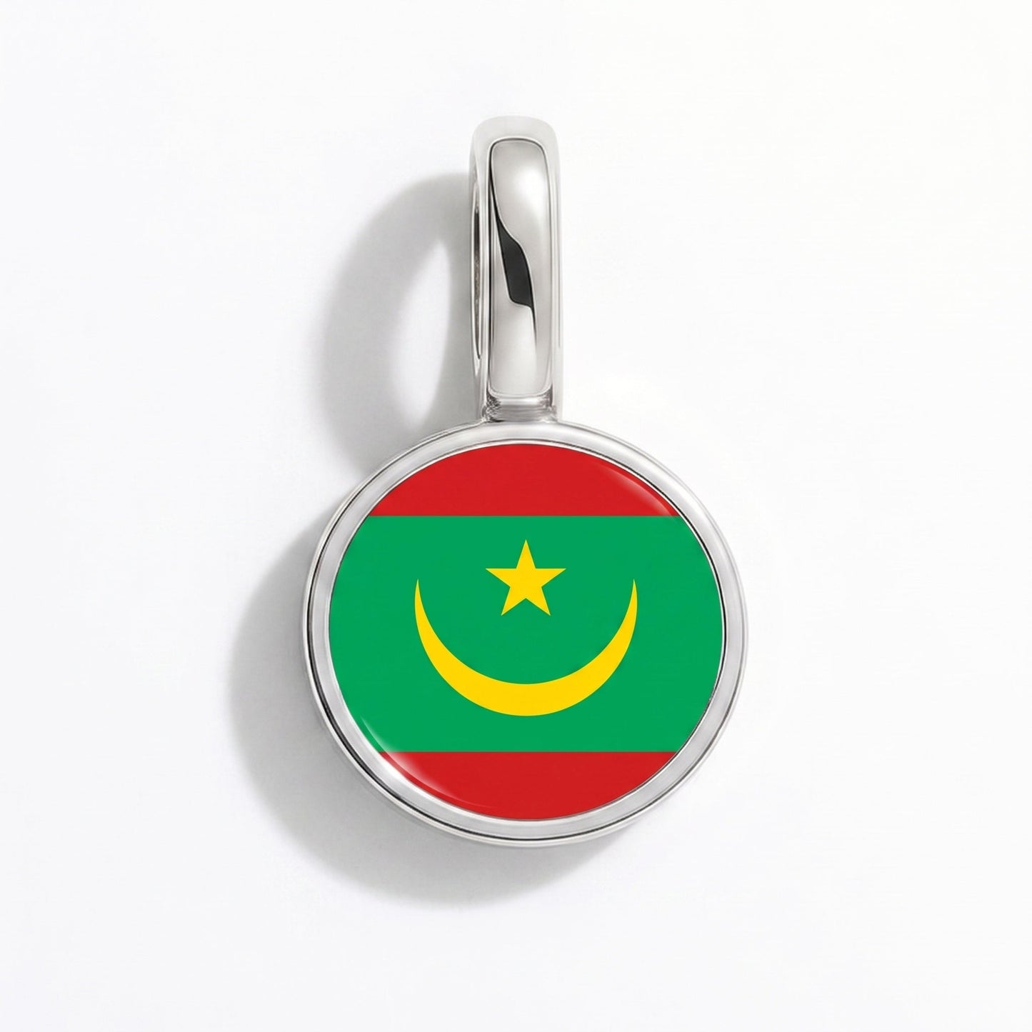 Flag charm Mauritania – rectangular silver