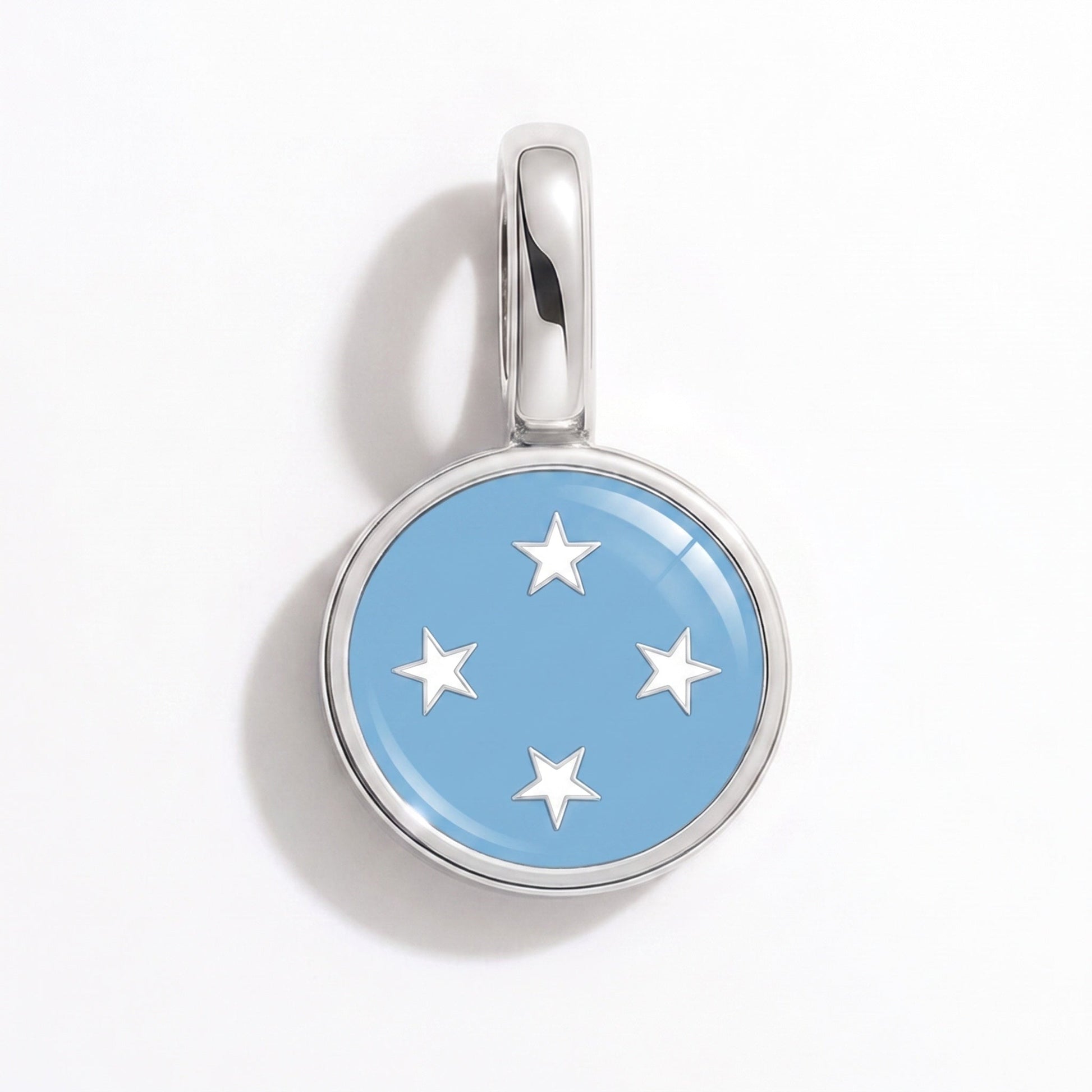 Flag charm Micronesia – rectangular silver