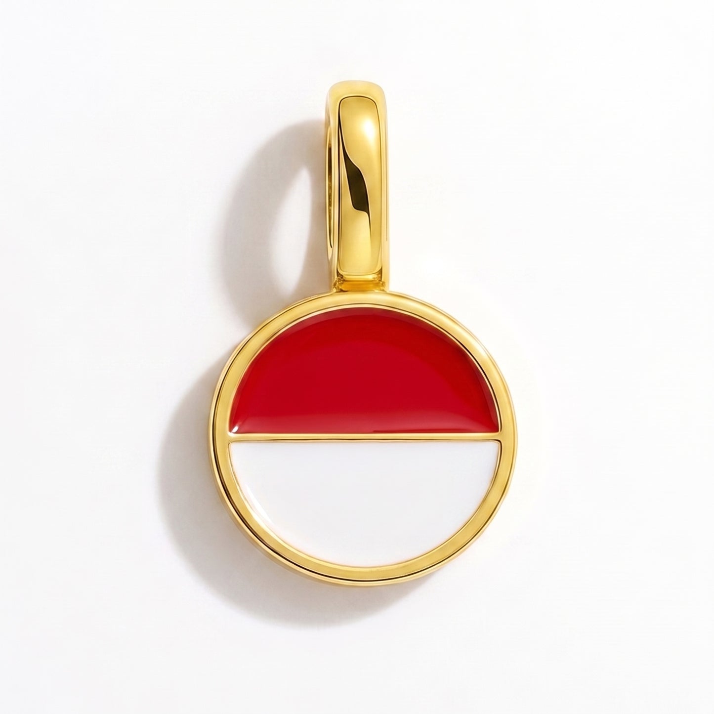 Flag charm Monaco – round gold