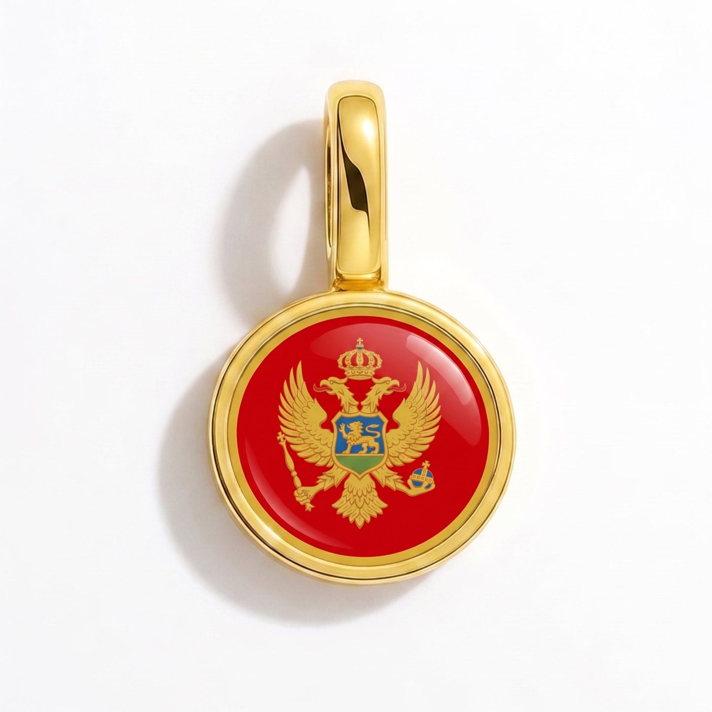 Flag charm Montenegro – rectangular gold