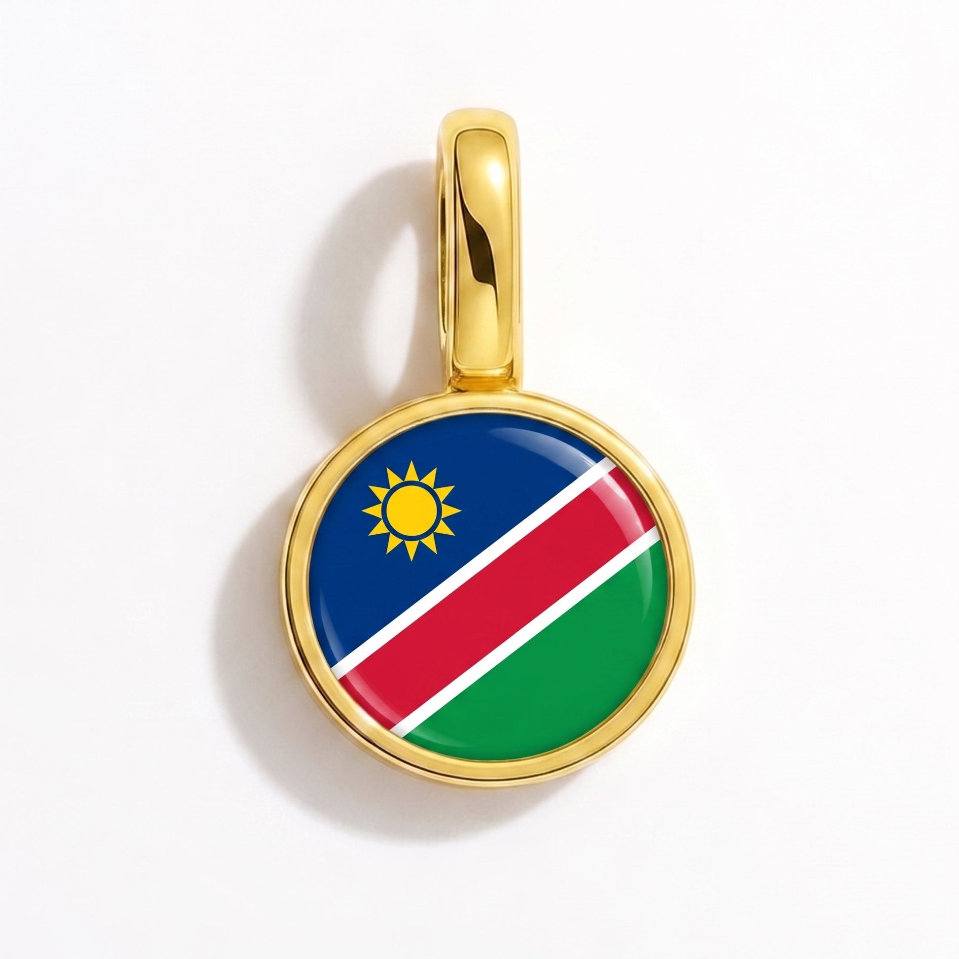 Flag charm Namibia – rectangular gold
