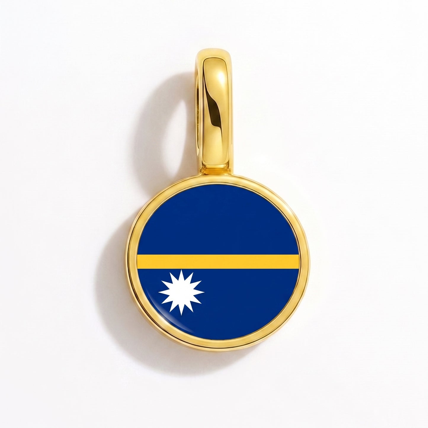 Flag charm Nauru – round gold