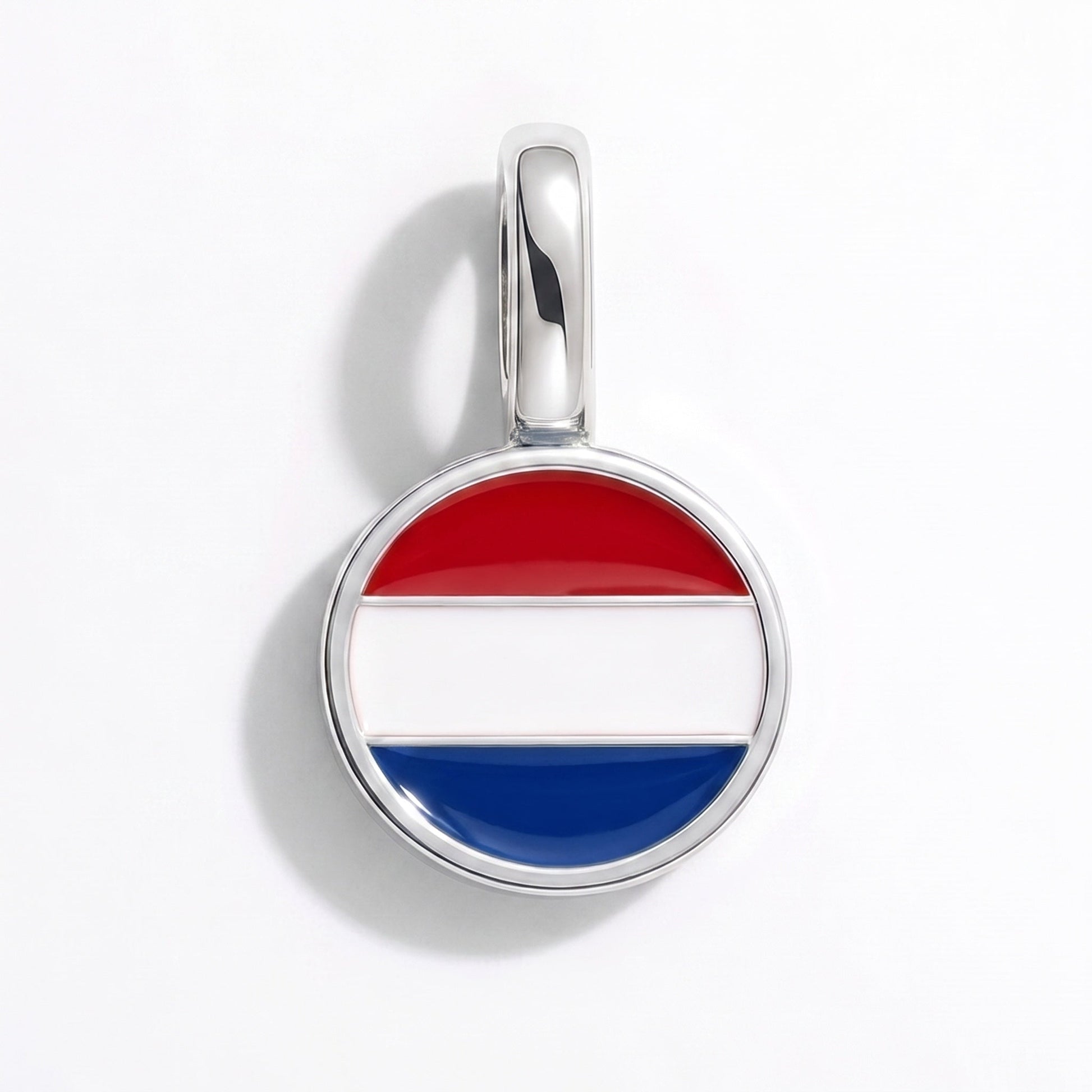 Flag charm Netherlands – rectangular silver