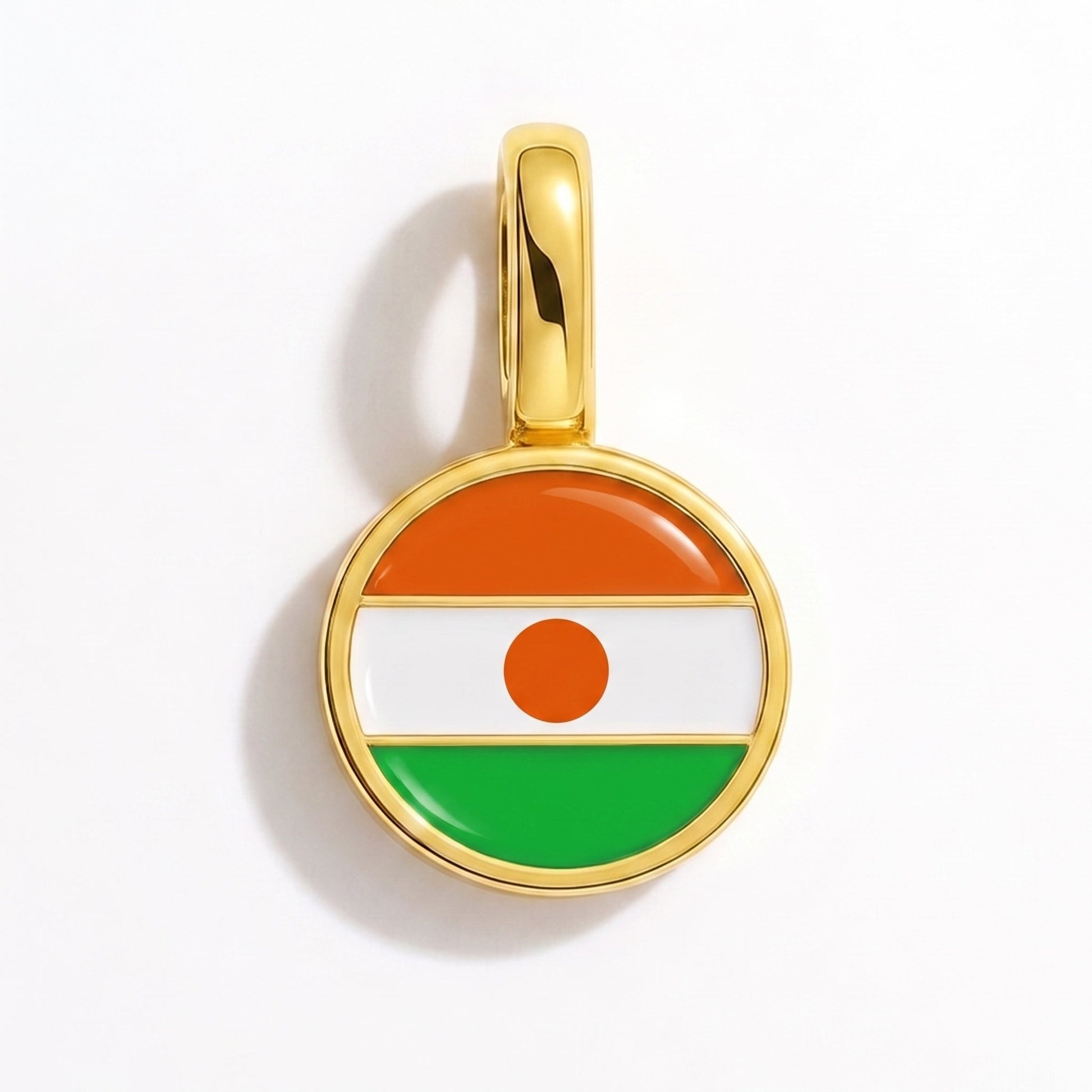 Flag charm Niger – rectangular gold