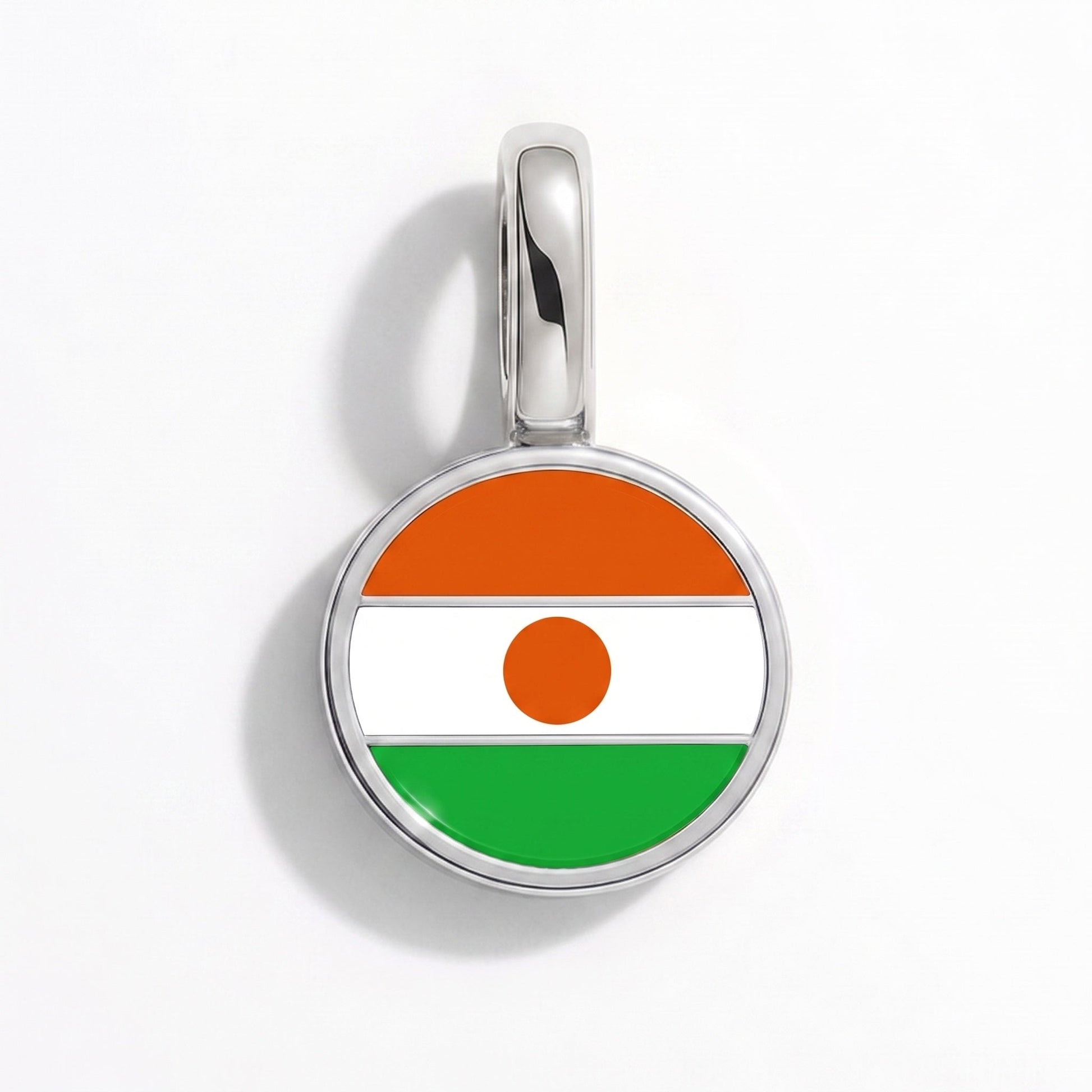 Flag charm Niger – rectangular silver