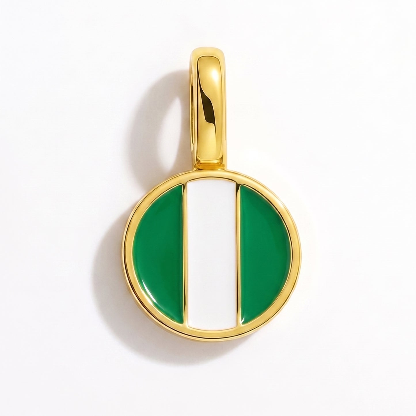 Flag charm Nigeria – round gold