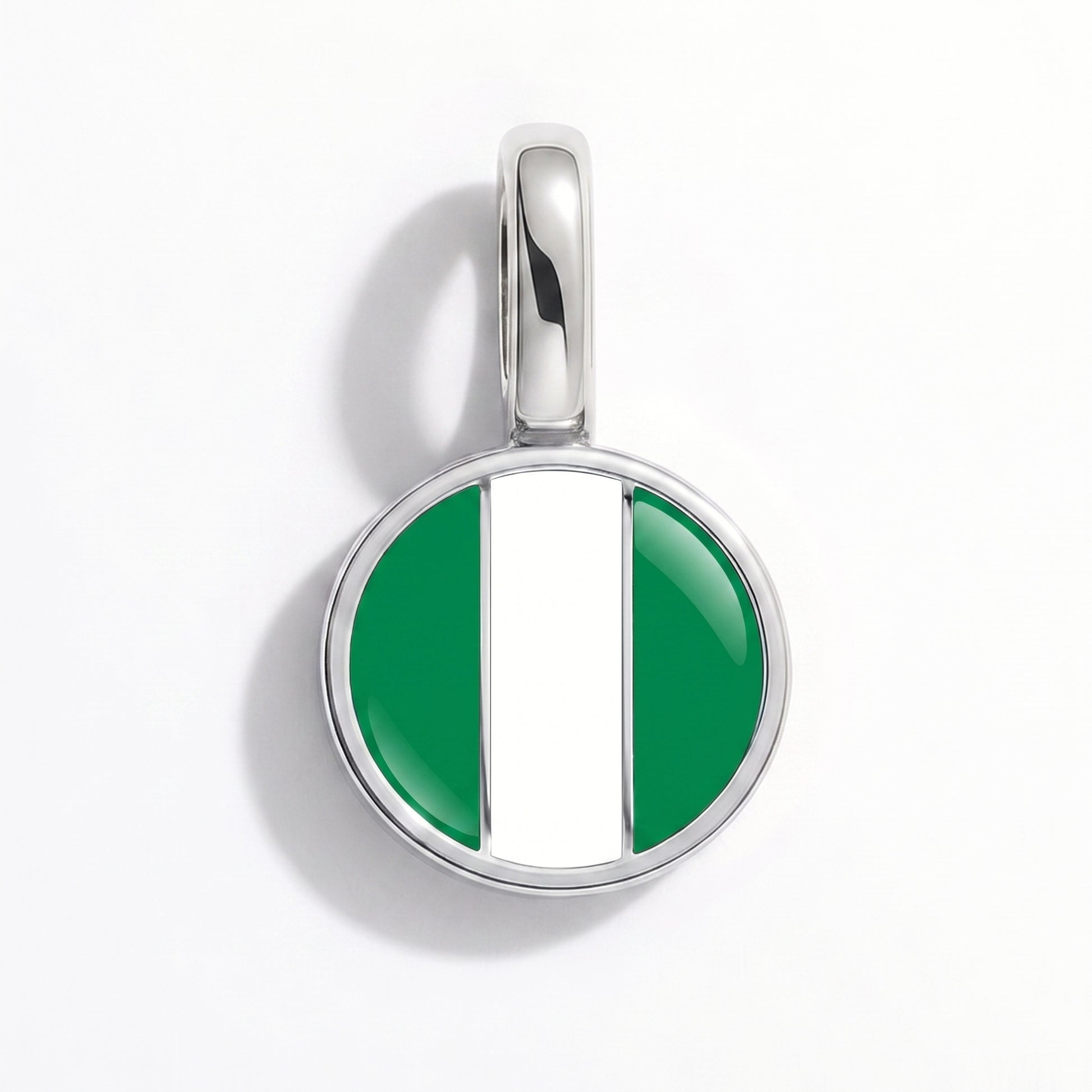 Flag charm Nigeria – round silver