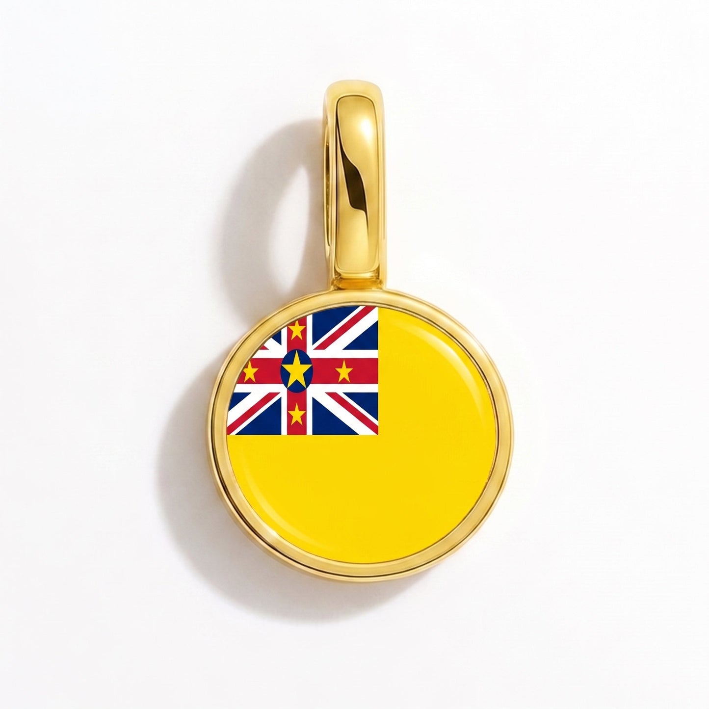 Flag charm Niue – rectangular gold