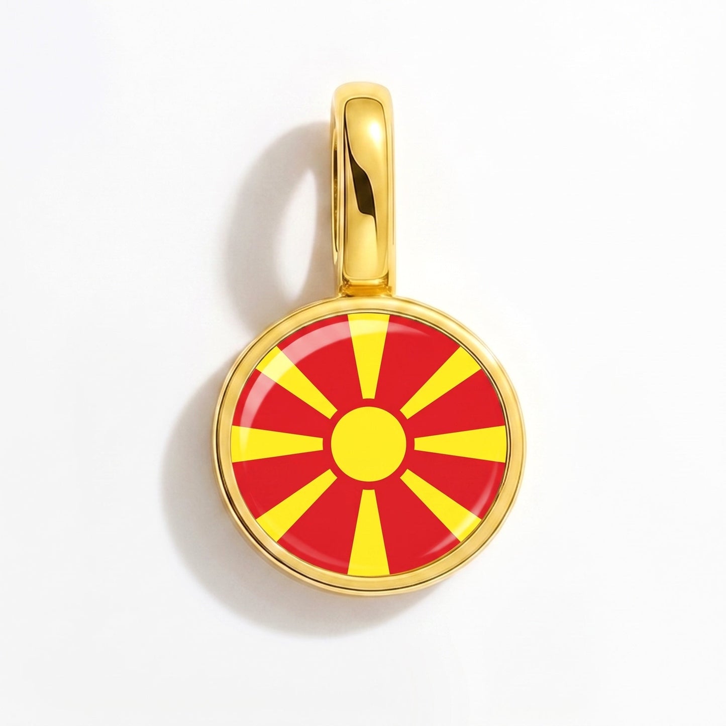 Flag charm North Macedonia – rectangular gold