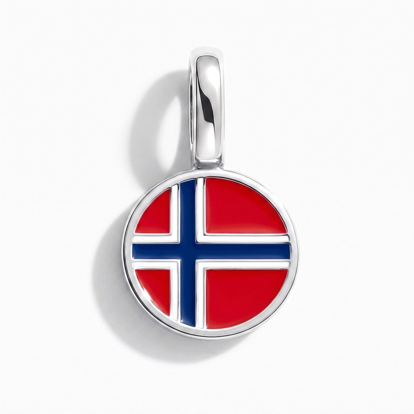 Flag charm Norway – rectangular silver