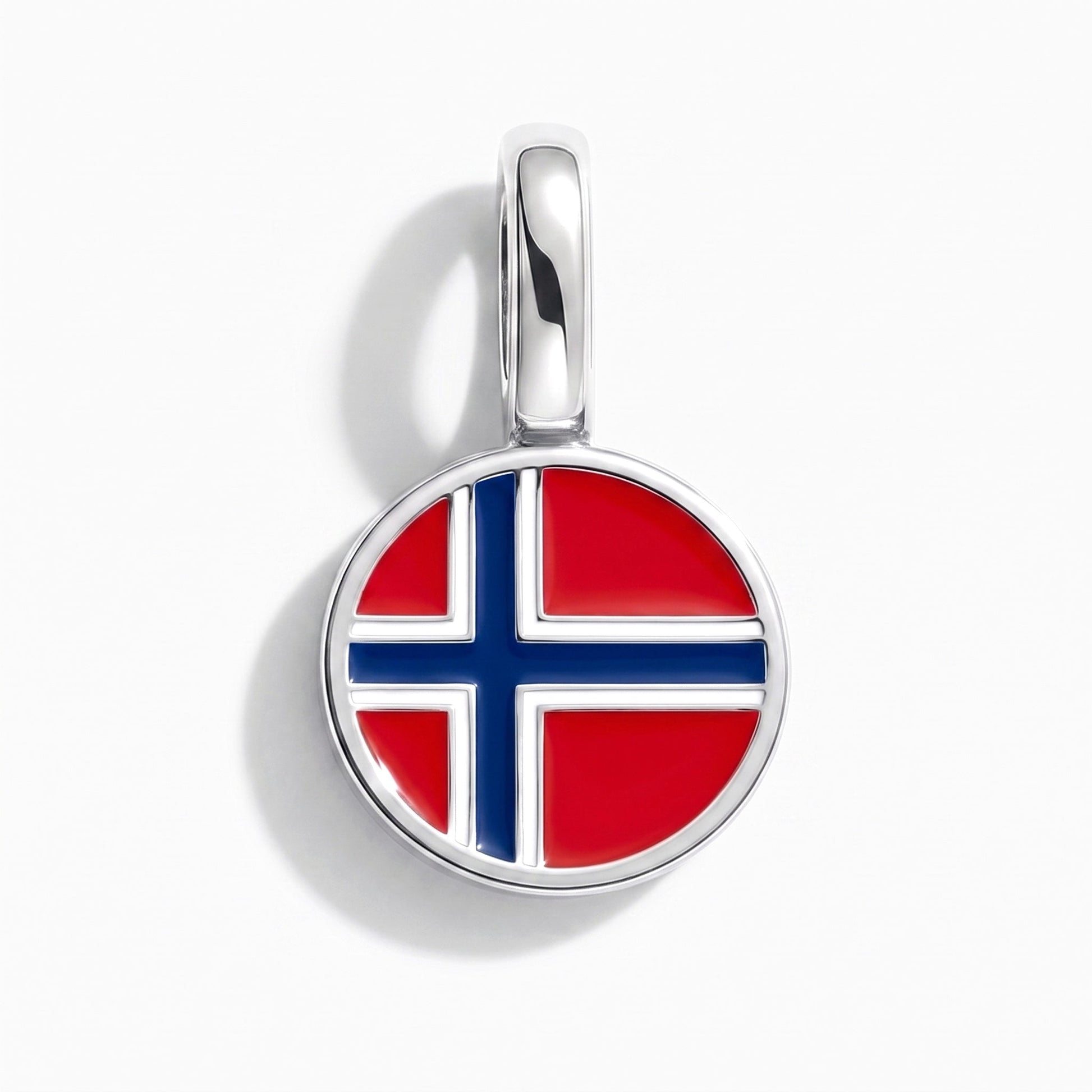 Flag charm Norway – rectangular silver