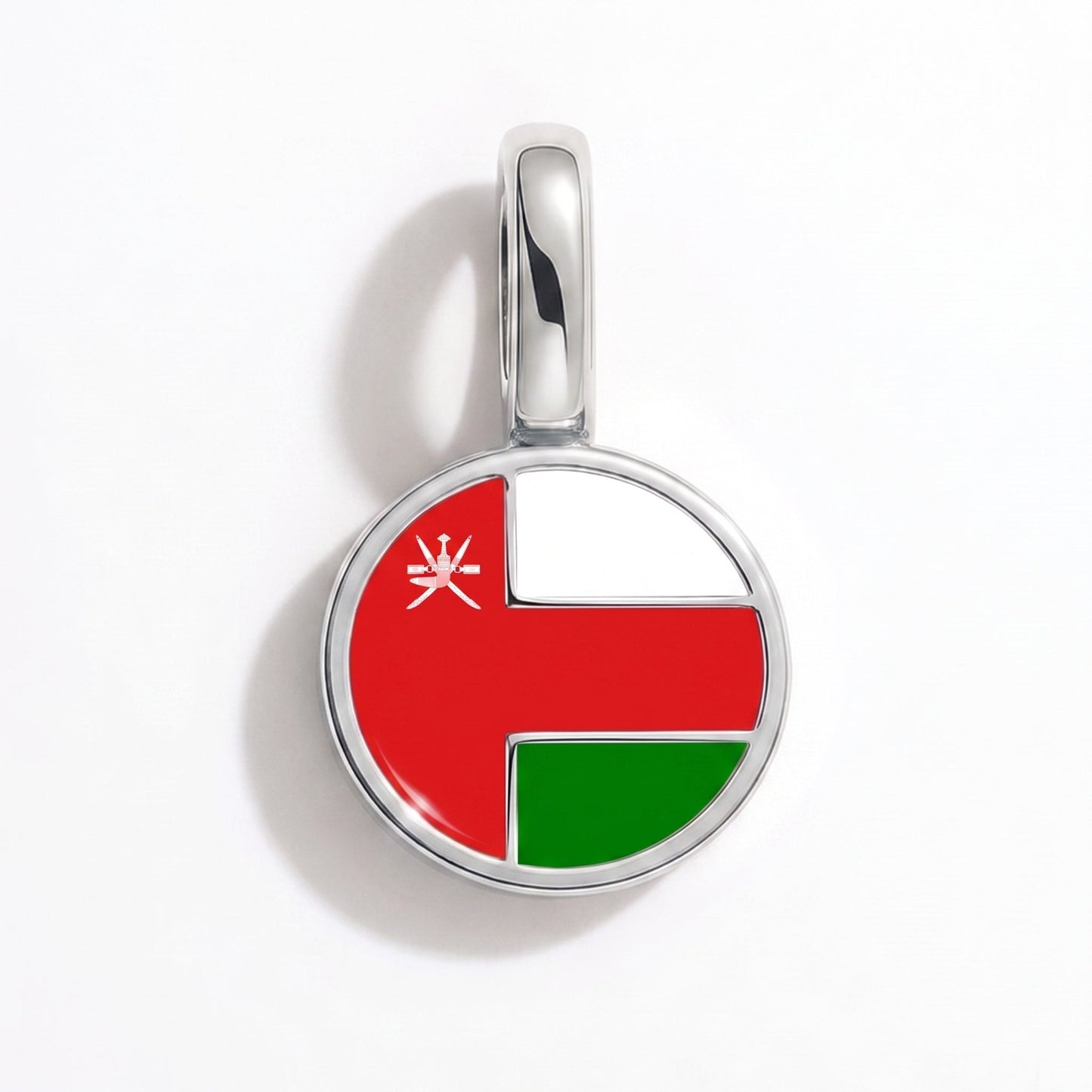 Flag charm Oman – rectangular silver