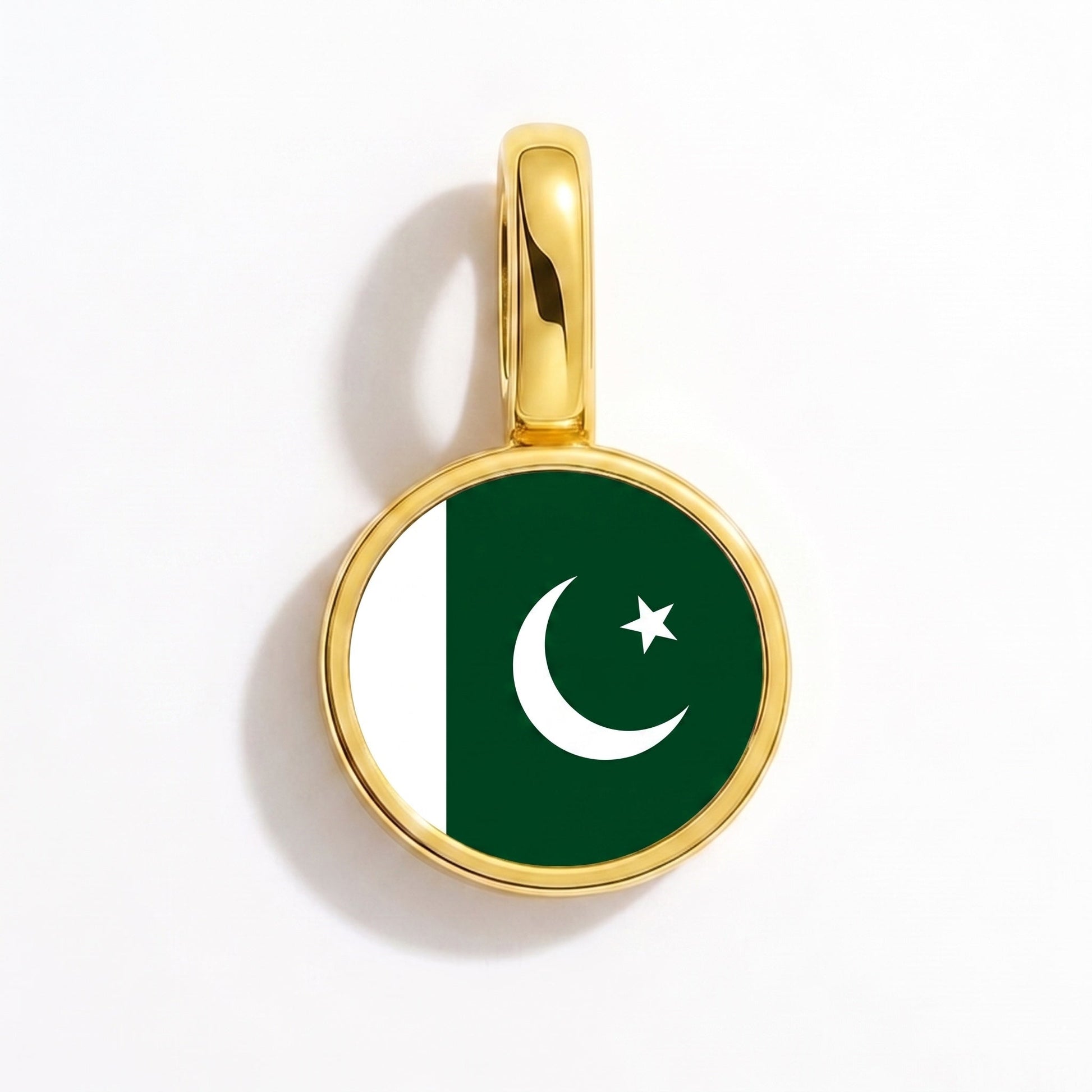 Flag charm Pakistan – rectangular gold