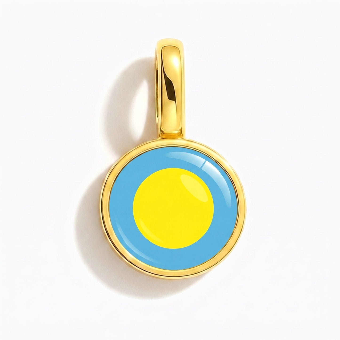 Flag charm Palau – rectangular gold