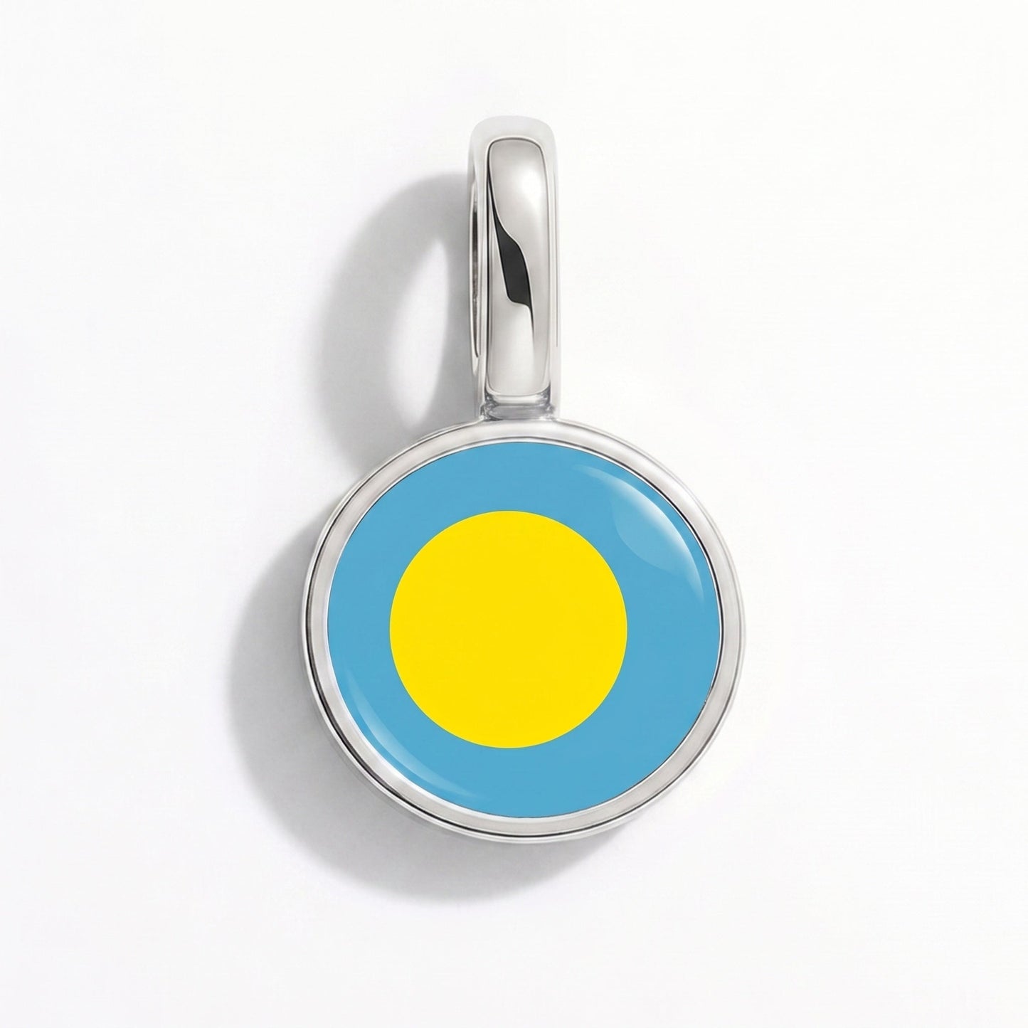Flag charm Palau – rectangular silver