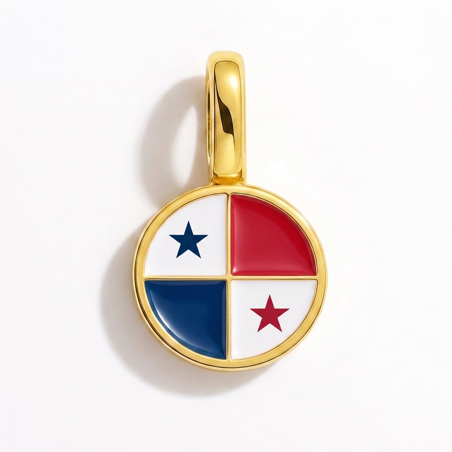 Flag charm Panama – round gold