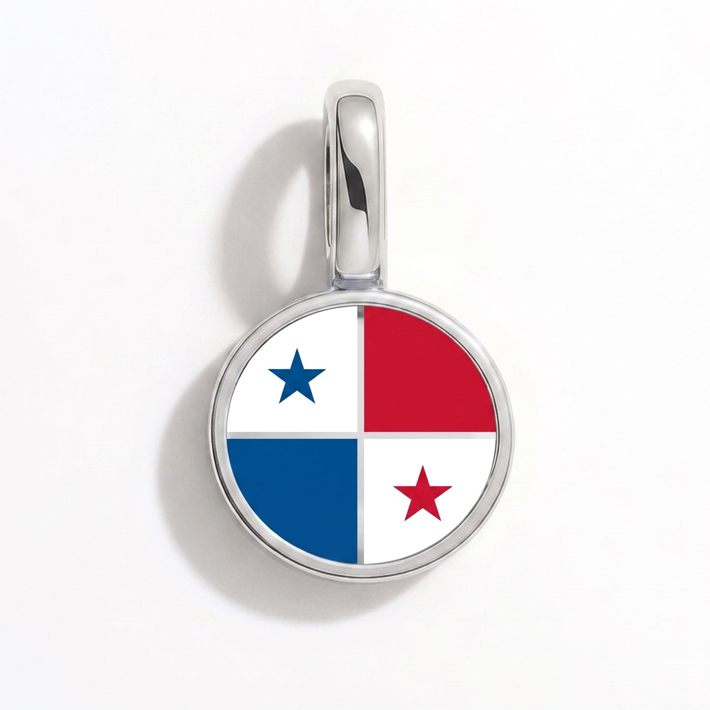 Flag charm Panama – round silver