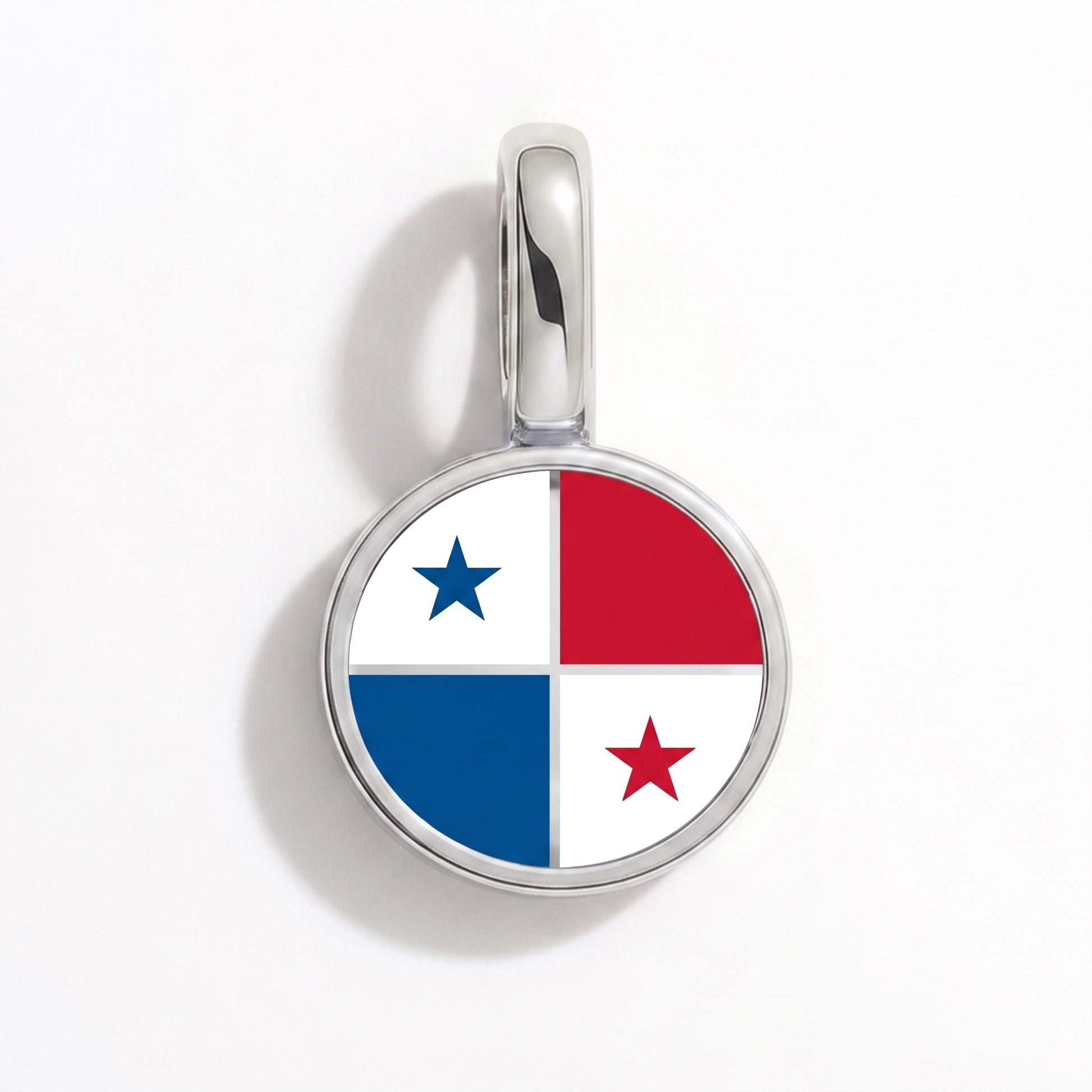 Flag charm Panama – round silver