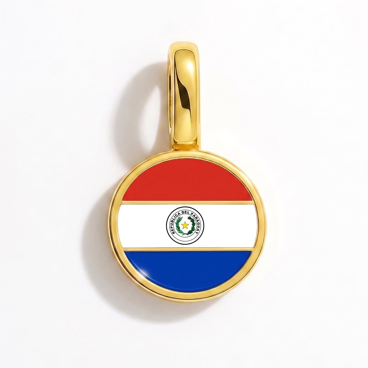 Flag charm Paraguay – rectangular gold