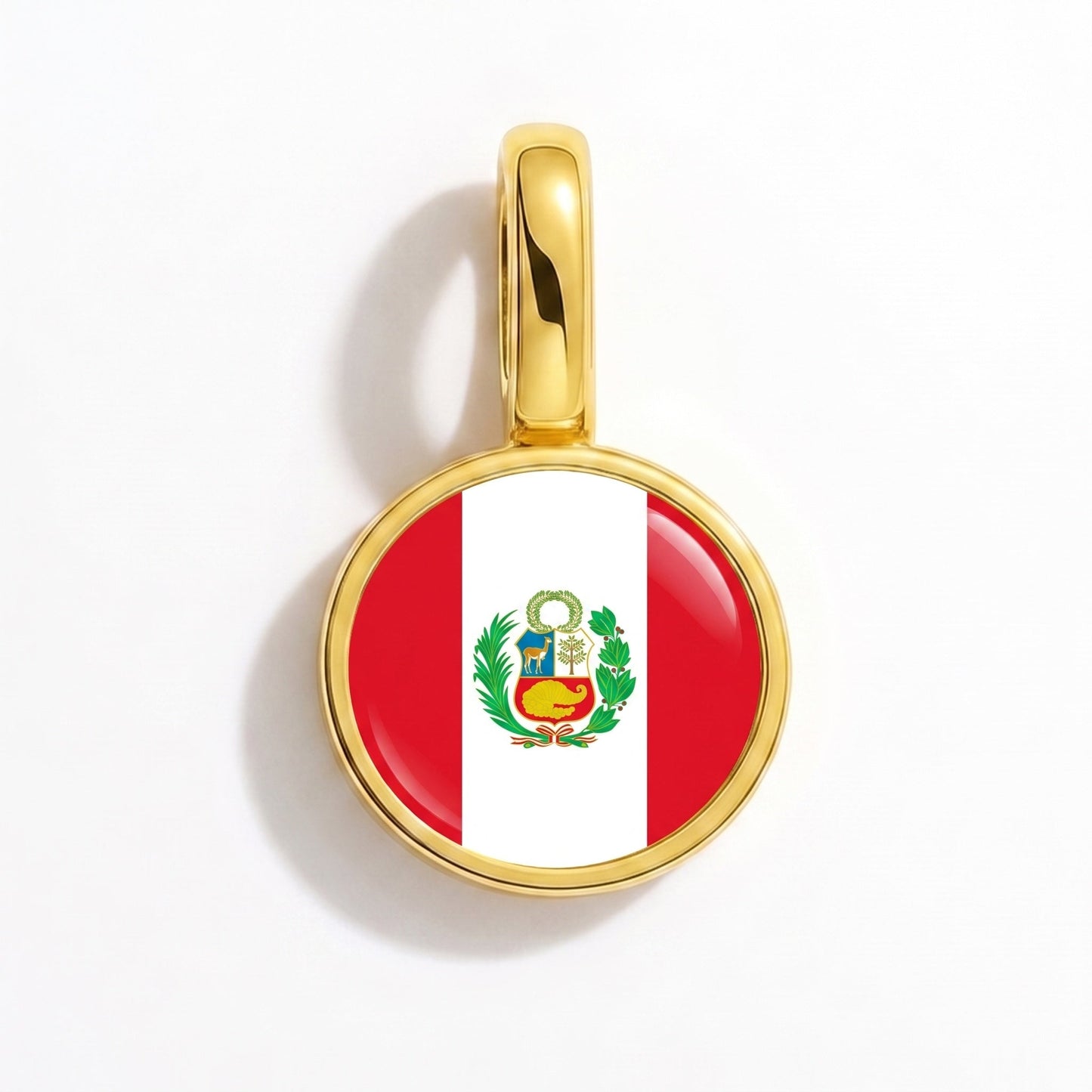 Flag charm Peru – rectangular gold