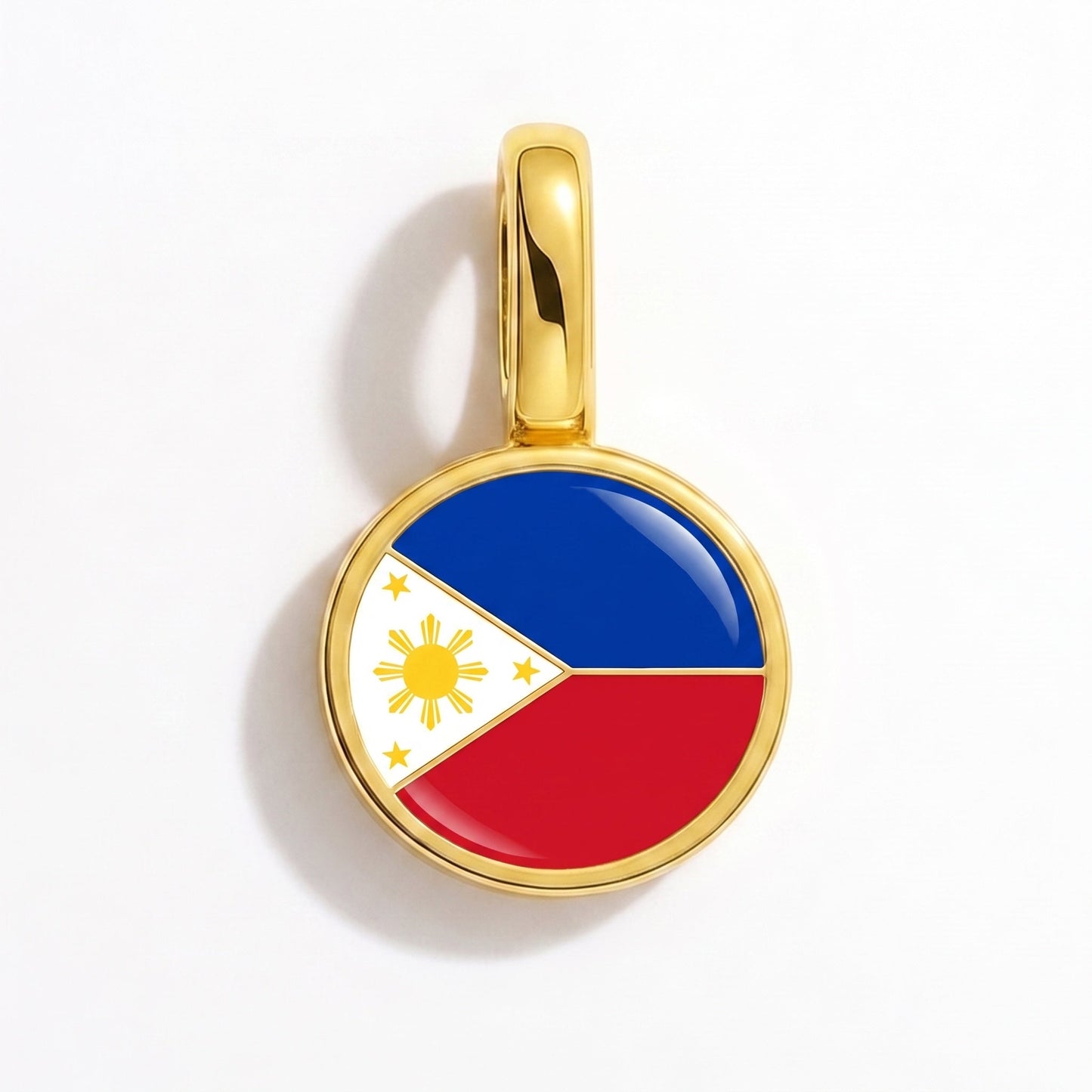 Flag charm Philippines – rectangular gold