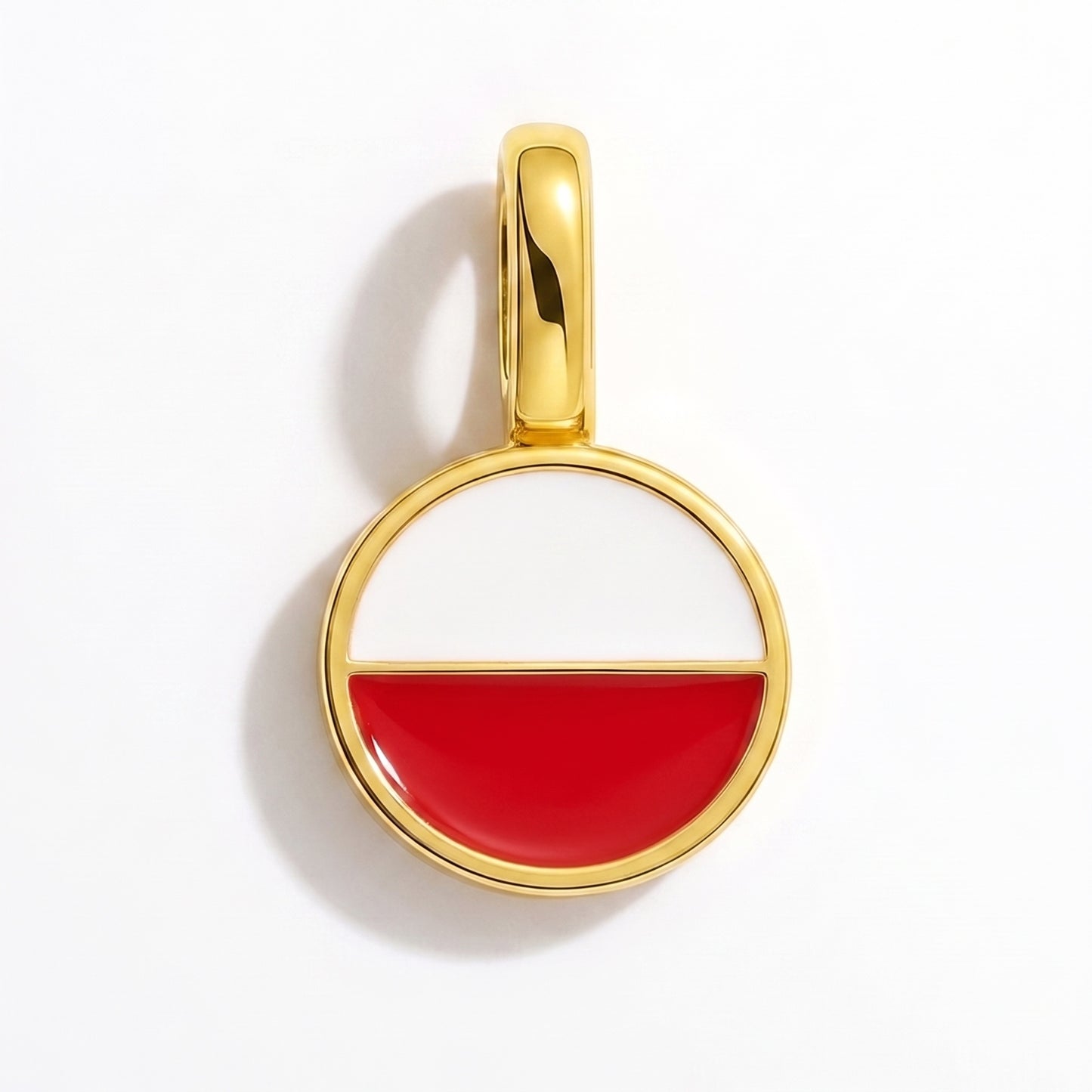 Flag charm Poland – round gold