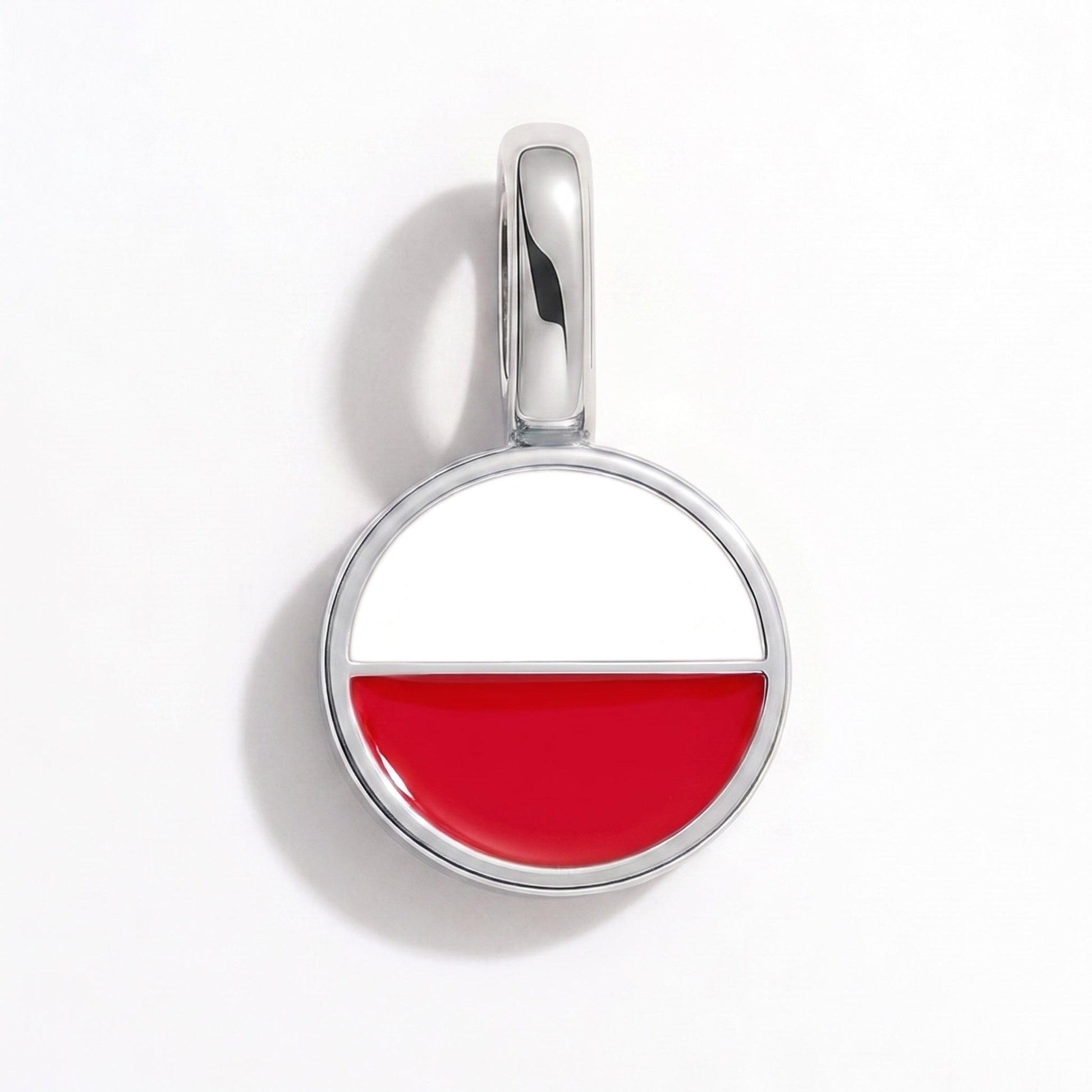 Flag charm Poland – rectangular silver