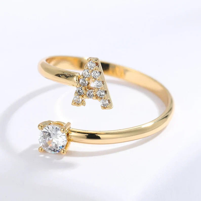Zirconium ring with letters