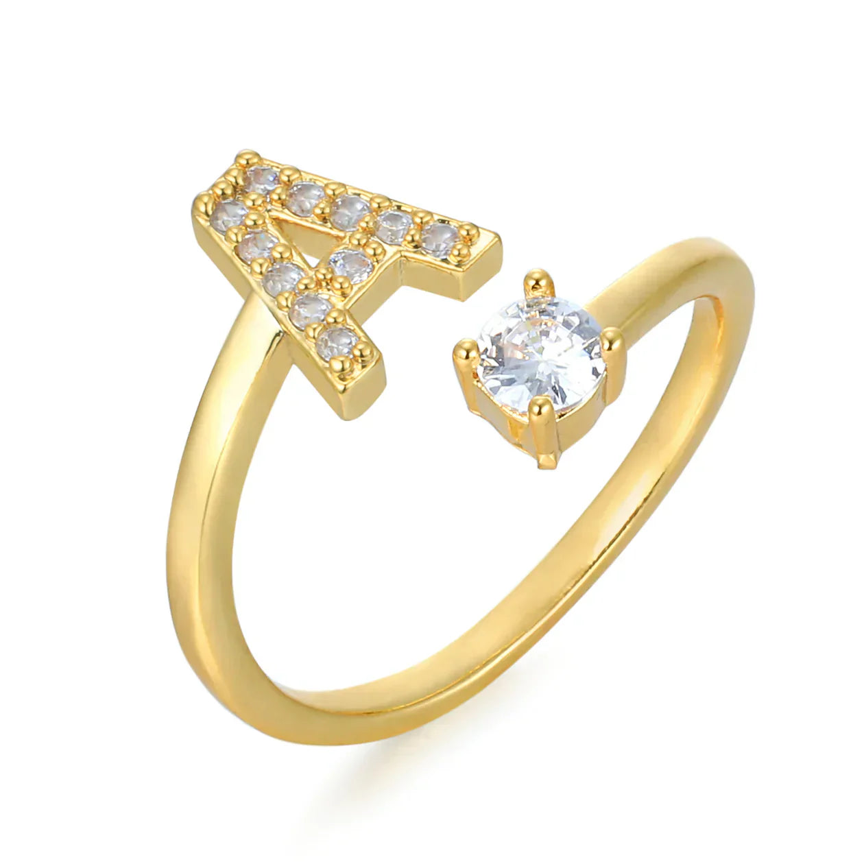 Zirconium ring with letters