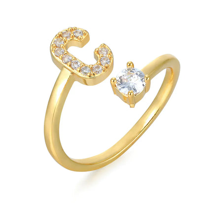 Zirconium ring with letters