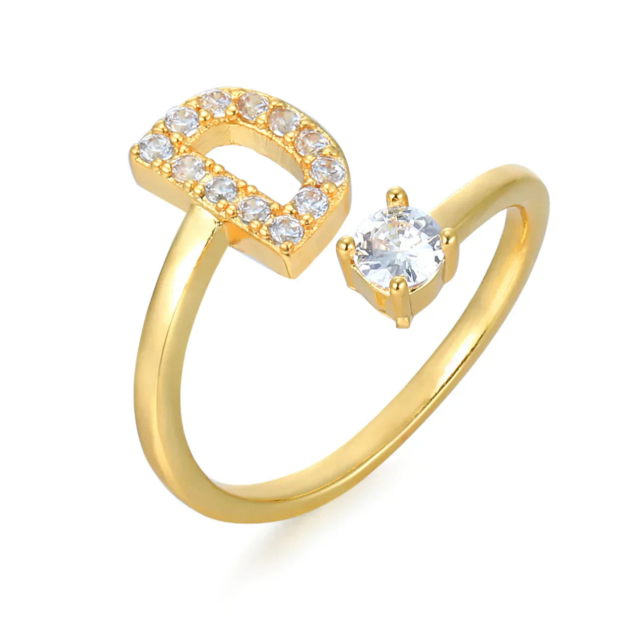 Zirconium ring with letters