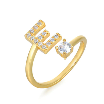 Zirconium ring with letters