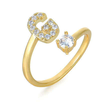 Zirconium ring with letters