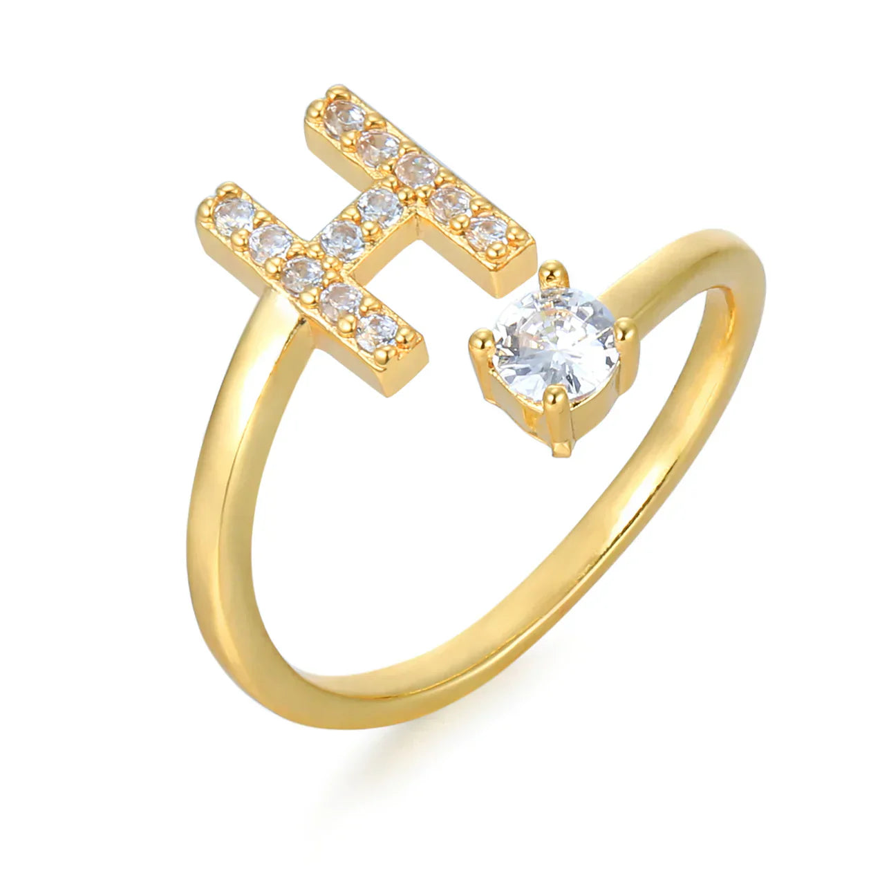 Zirconium ring with letters