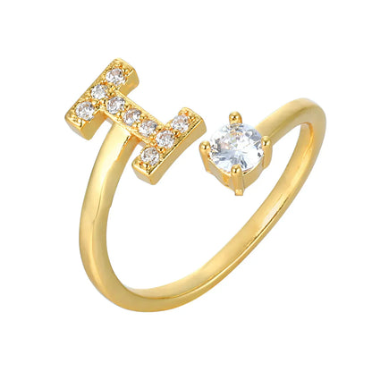 Zirconium ring with letters