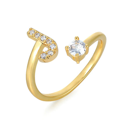 Zirconium ring with letters