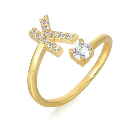 Zirconium ring with letters
