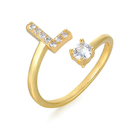 Zirconium ring with letters